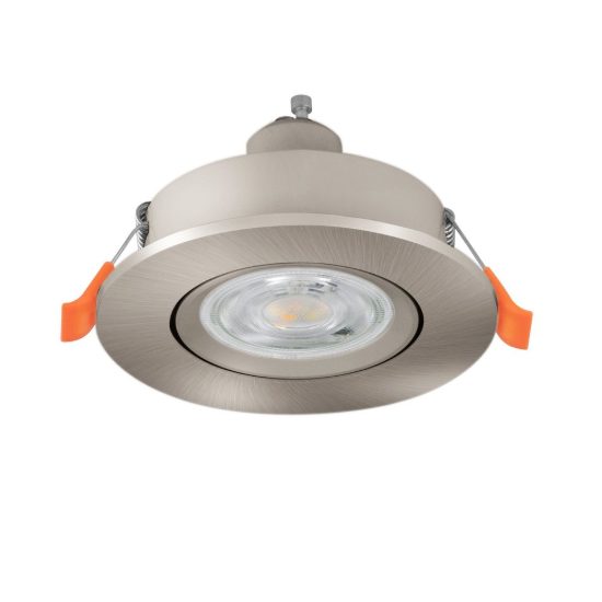 Eglo barranco faretto da incasso per cartongesso orientabile led 4,5w cct 2700k 6500k foro 6,8cm nichel opaco