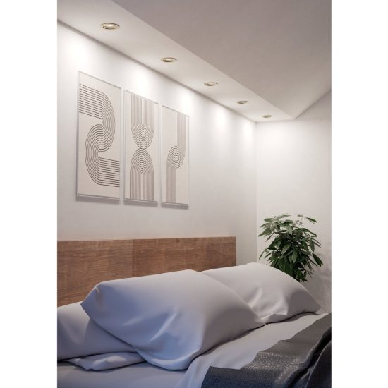 Eglo barranco faretto da incasso per cartongesso orientabile led 4,5w cct 2700k 6500k foro 6,8cm nichel opaco