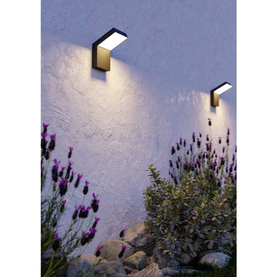 Eglo grottazzolina applique da esterno led 10w 3000k 11cm ip65 moderna rettangolare nera