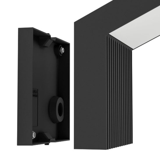 Eglo grottazzolina applique da esterno led 10w 3000k 11cm ip65 moderna rettangolare nera