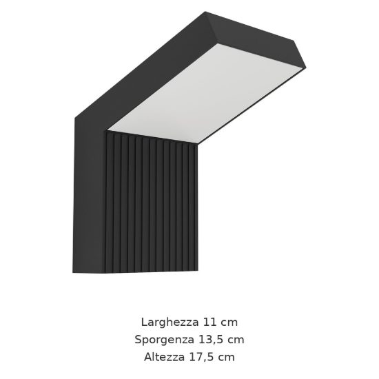 Eglo grottazzolina applique da esterno led 10w 3000k 11cm ip65 moderna rettangolare nera