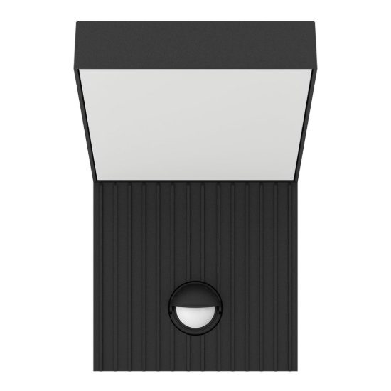 Eglo grottazzolina applique da esterno led 10w 3000k 11cm ip65 moderna rettangolare nera con sensore di movimento