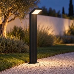 Eglo grottazzolina lampioncino da giardino led 10w 3000k 80cm ip65 moderno quadrato nero