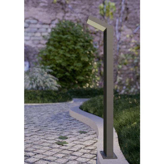 Eglo grottazzolina lampioncino da giardino led 10w 3000k 80cm ip65 moderno quadrato nero