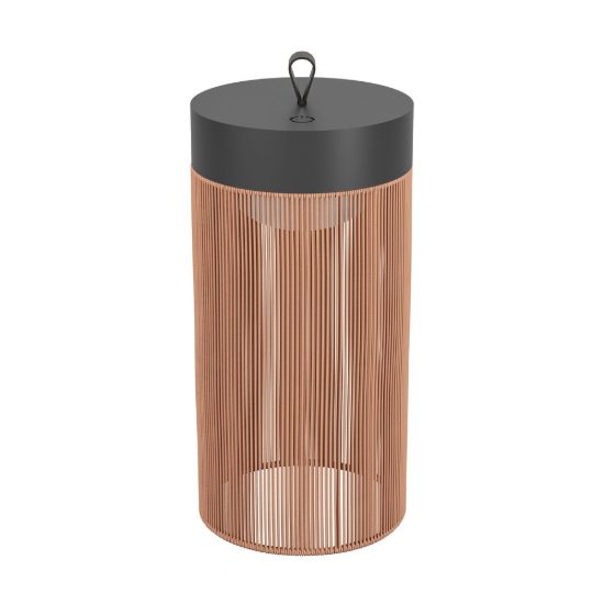 Eglo garvardo abat-jour per camera da letto led 2,4w cct 2400k 4000k 20cm ricaricabile moderna nera e arancione