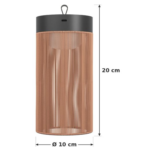 Eglo garvardo abat-jour per camera da letto led 2,4w cct 2400k 4000k 20cm ricaricabile moderna nera e arancione