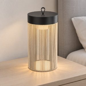 Eglo garvardo abat-jour per camera da letto led 2,4w cct 2400k 4000k 20cm ricaricabile moderna nera e sabbia