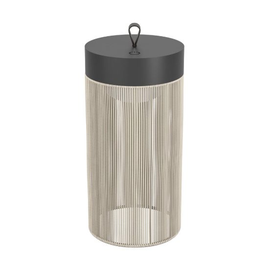 Eglo garvardo abat-jour per camera da letto led 2,4w cct 2400k 4000k 20cm ricaricabile moderna nera e sabbia