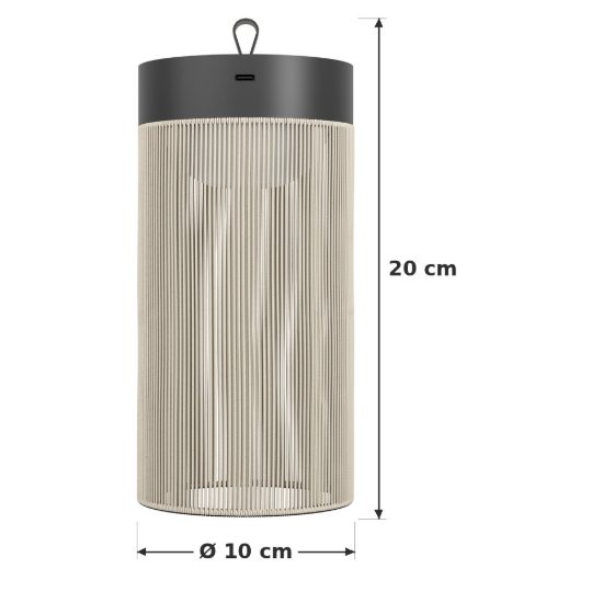 Eglo garvardo abat-jour per camera da letto led 2,4w cct 2400k 4000k 20cm ricaricabile moderna nera e sabbia