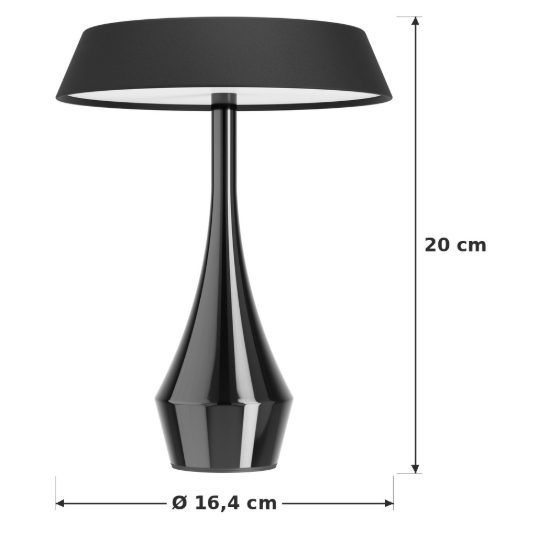 Eglo turcio lampada da tavolo per esterno led 5w cct 2500k 4000k 20cm ip44 ricaricabile moderna nera lucida