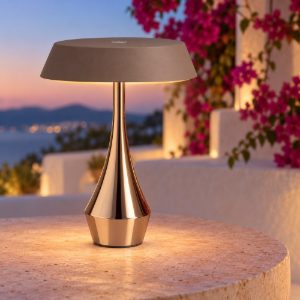 Eglo turcio lampada da tavolo per esterno led 5w cct 2500k 4000k 20cm ip44 ricaricabile moderna bronzo scuro