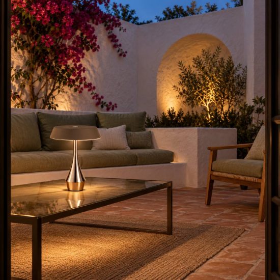 Eglo turcio lampada da tavolo per esterno led 5w cct 2500k 4000k 20cm ip44 ricaricabile moderna bronzo scuro