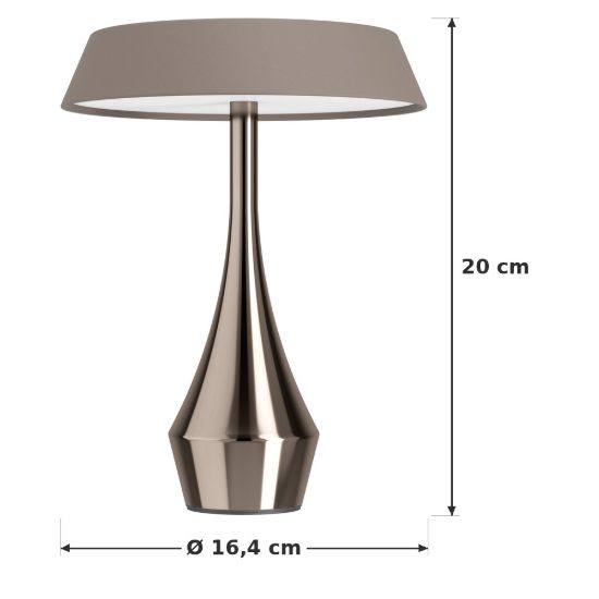 Eglo turcio lampada da tavolo per esterno led 5w cct 2500k 4000k 20cm ip44 ricaricabile moderna bronzo scuro