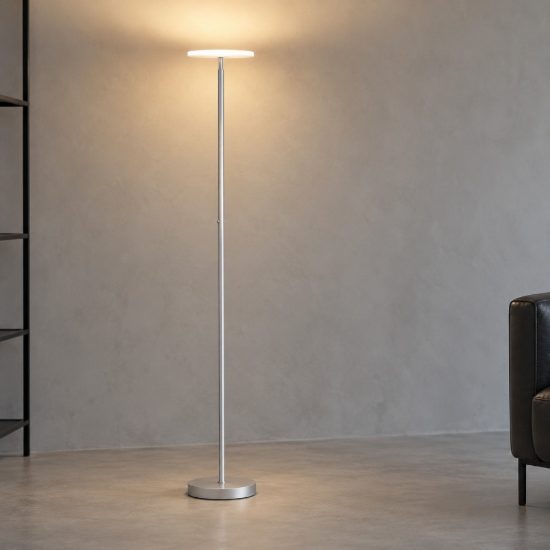 Eglo piagnolo piantana led 20w cct 2700k 6500k 168cm dimmerabile per soggiorno moderna argento