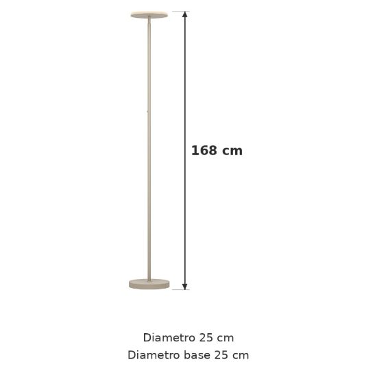 Eglo piagnolo piantana led 20w cct 2700k 6500k 168cm dimmerabile per soggiorno moderna sabbia