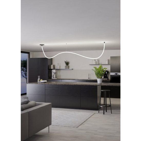 Eglo glow ww lampadario led 24w 3000k 300cm per sala da pranzo moderno nero