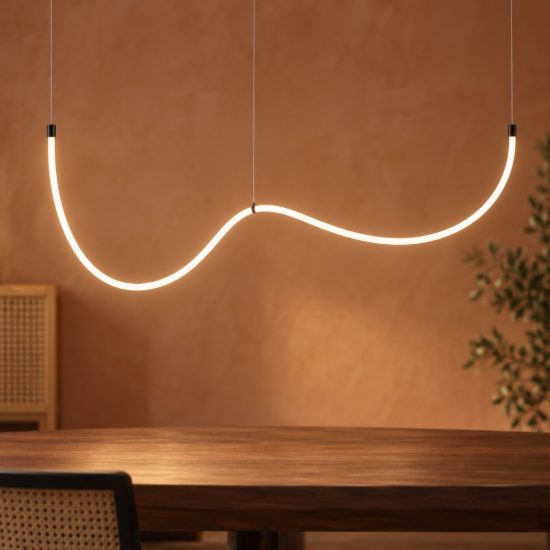 Eglo glow nw lampadario led 24w 4000k 300cm per sala da pranzo moderno nero