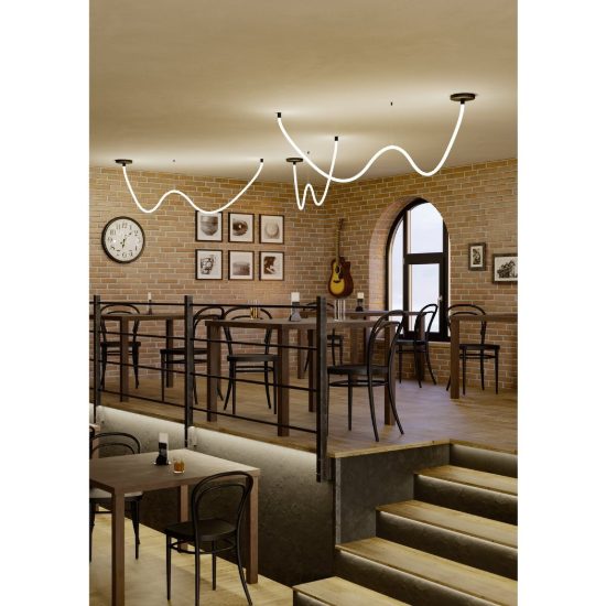 Eglo glow nw lampadario led 24w 4000k 400cm per sala da pranzo moderno nero