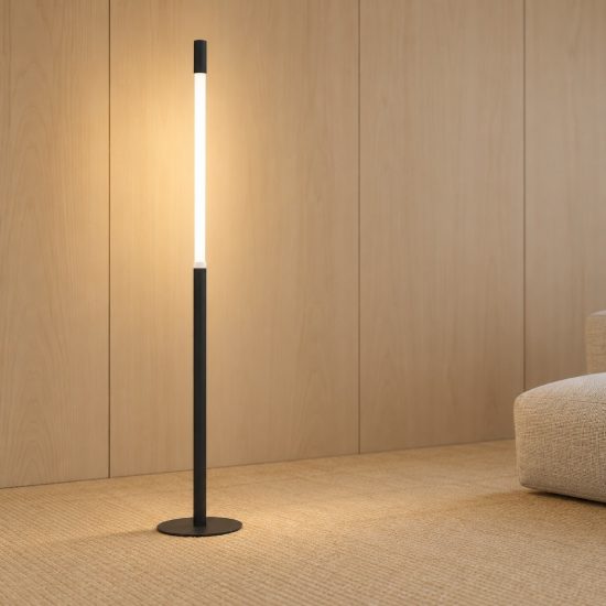 Eglo parabita piantana led 12w 3000k 132cm dimmerabile per soggiorno moderna nera e bianca