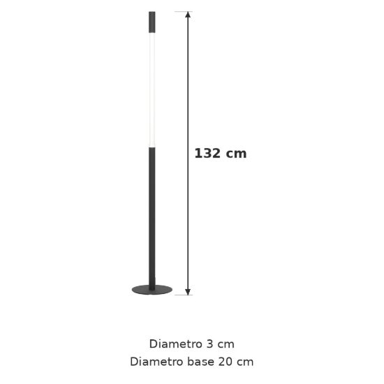 Eglo parabita piantana led 12w 3000k 132cm dimmerabile per soggiorno moderna nera e bianca