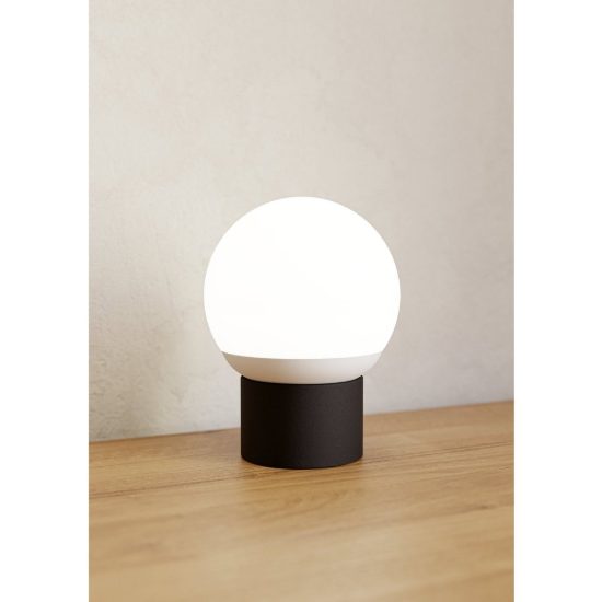 Eglo gombio abat-jour per camera da letto led 2,8w cct 2500k 4000k 12,7cm ricaricabile con telecomando moderna nera e bianca