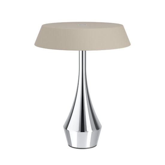 Eglo turcio lampada da tavolo per esterno led 5w cct 2500k 4000k 20cm ip44 ricaricabile moderna cromo e sabbia