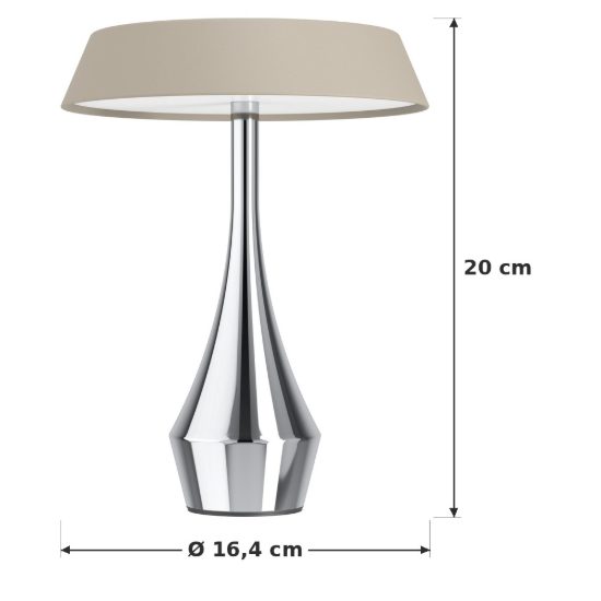 Eglo turcio lampada da tavolo per esterno led 5w cct 2500k 4000k 20cm ip44 ricaricabile moderna cromo e sabbia