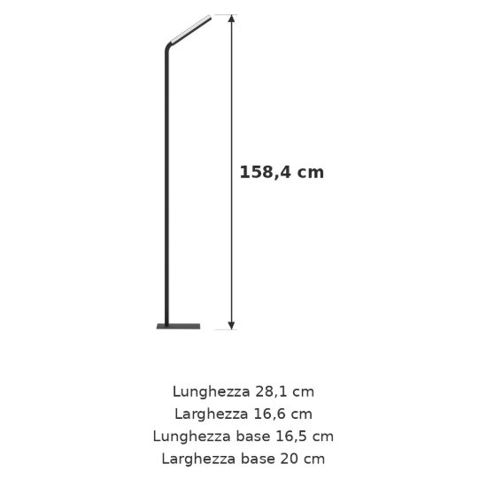Eglo mirante piantana led 19,5w cct 2700k 6500k 158,4cm dimmerabile per soggiorno moderna nera