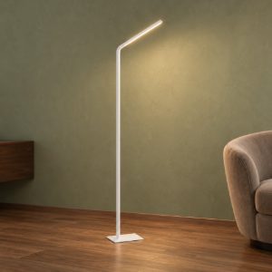 Eglo mirante piantana led 19,5w cct 2700k 6500k 158,4cm dimmerabile per soggiorno moderna bianca