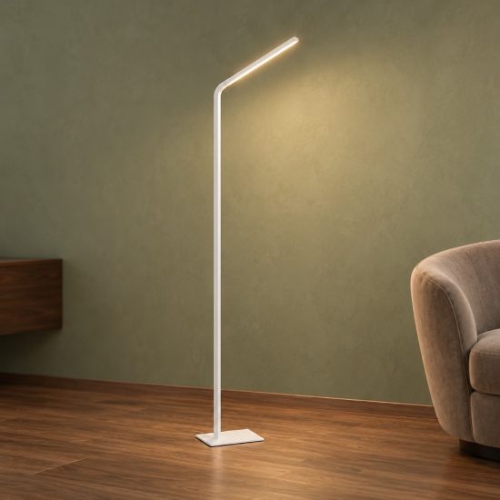 Eglo mirante piantana led 19,5w cct 2700k 6500k 158,4cm dimmerabile per soggiorno moderna bianca