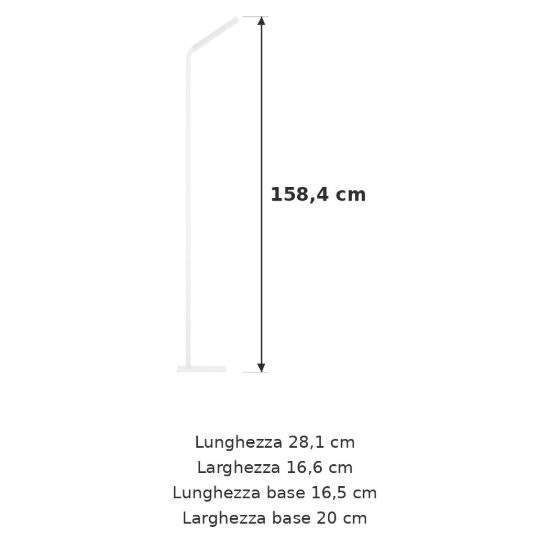 Eglo mirante piantana led 19,5w cct 2700k 6500k 158,4cm dimmerabile per soggiorno moderna bianca