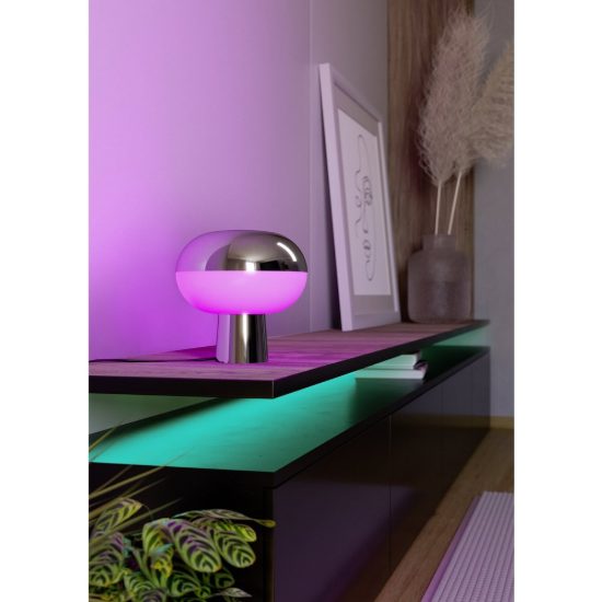 Eglo marini z abat-jour per camera da letto led 12w rgb 2700k 6500k 22cm smart moderna cromo