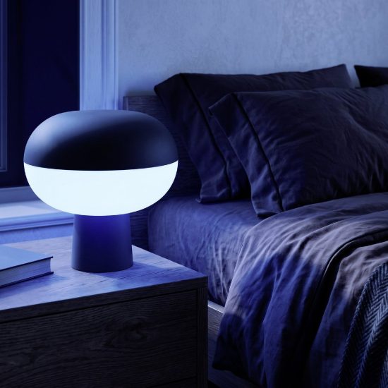 Eglo marini z abat-jour per camera da letto led 12w rgb 2700k 6500k 22cm smart moderna nera opaca