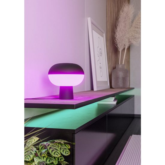 Eglo marini z abat-jour per camera da letto led 12w rgb 2700k 6500k 22cm smart moderna nera opaca