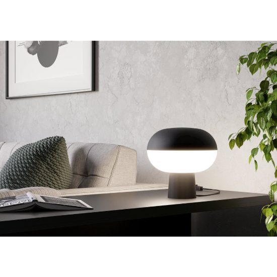 Eglo marini z abat-jour per camera da letto led 12w rgb 2700k 6500k 22cm smart moderna nera opaca