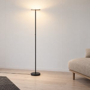 Eglo piagnolo piantana led 20w cct 2700k 6500k 168cm dimmerabile per soggiorno moderna nera