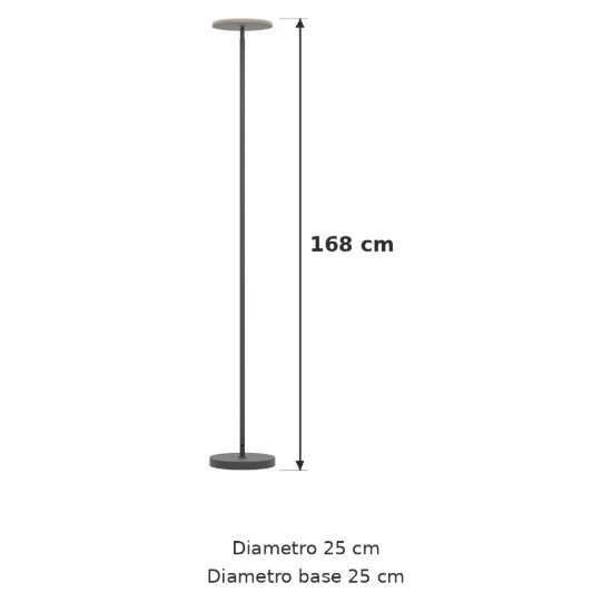 Eglo piagnolo piantana led 20w cct 2700k 6500k 168cm dimmerabile per soggiorno moderna nera