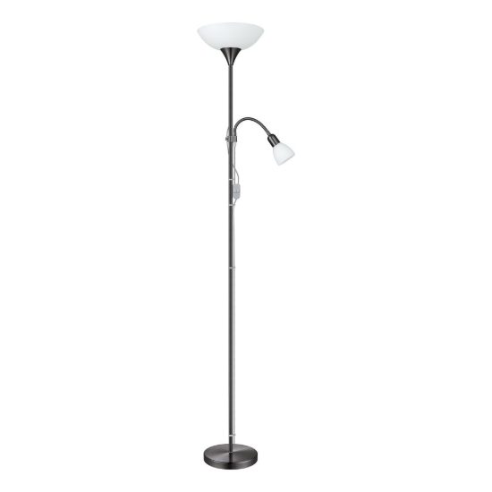 Eglo up 2 piantana 2 luci e27 e14 176,5cm per soggiorno moderna nichel nero