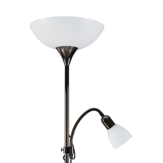 Eglo up 2 piantana 2 luci e27 e14 176,5cm per soggiorno moderna nichel nero