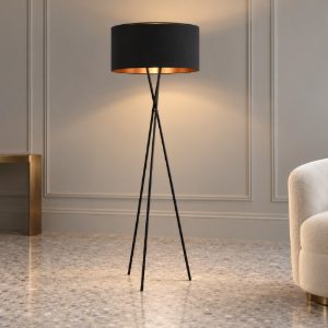 Eglo fondachelli piantana e27 151,5cm per soggiorno moderna nera