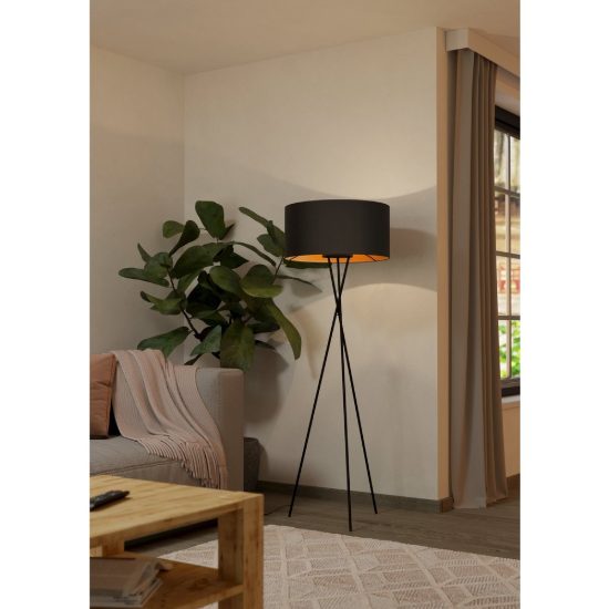 Eglo fondachelli piantana e27 151,5cm per soggiorno moderna nera