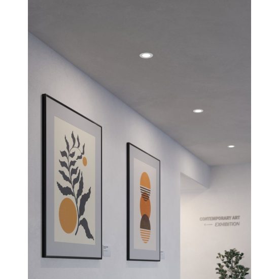 Eglo fueva 5 faretto da incasso per cartongesso led 5,5w 3000k dimmerabile foro 10,5cm bianco