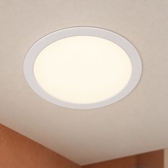 Eglo fueva 5 faretto da incasso per cartongesso led 17w 3000k dimmerabile foro 20,5cm bianco