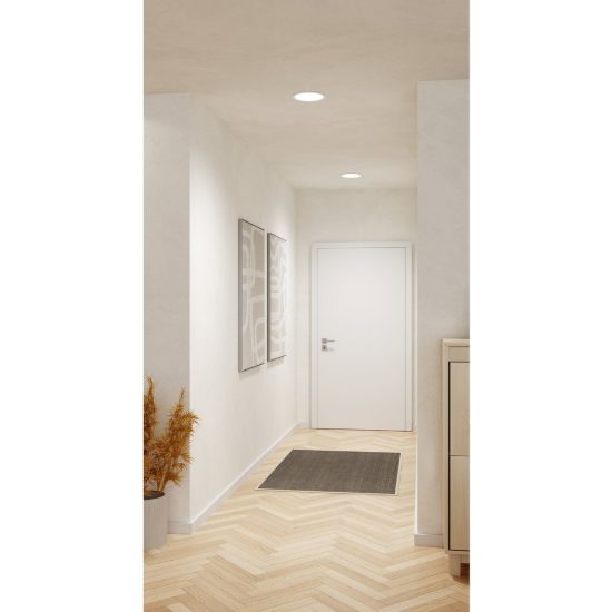 Eglo fueva 5 faretto da incasso per cartongesso led 17w 3000k dimmerabile foro 20,5cm bianco