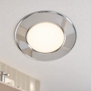 Eglo fueva 5 faretto da incasso per cartongesso led 2,7w 4000k ip44 foro 7,5cm cromo