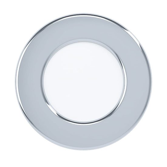 Eglo fueva 5 faretto da incasso per cartongesso led 2,7w 4000k ip44 foro 7,5cm cromo