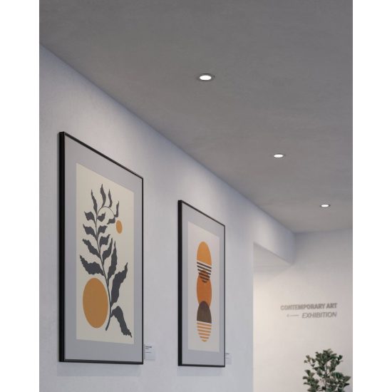 Eglo fueva 5 faretto da incasso per cartongesso led 2,7w 4000k ip44 foro 7,5cm cromo
