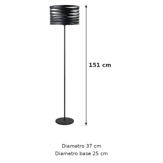 Eglo cremella piantana e27 151cm per soggiorno moderna nera