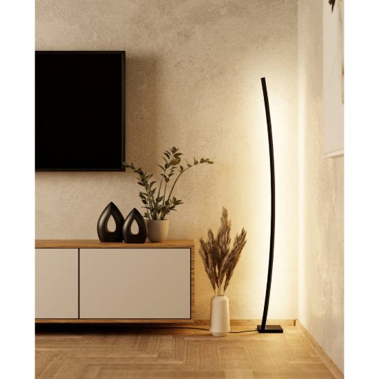 Eglo picacha piantana led 29w 3000k 162,5cm per soggiorno moderna nera