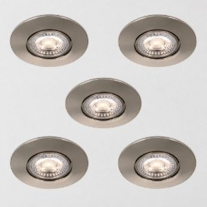 Eglo gedrez set 5 faretti da incasso per cartongesso led 5x4,9w cct 2700k 6500k foro 6,8cm nichel opaco